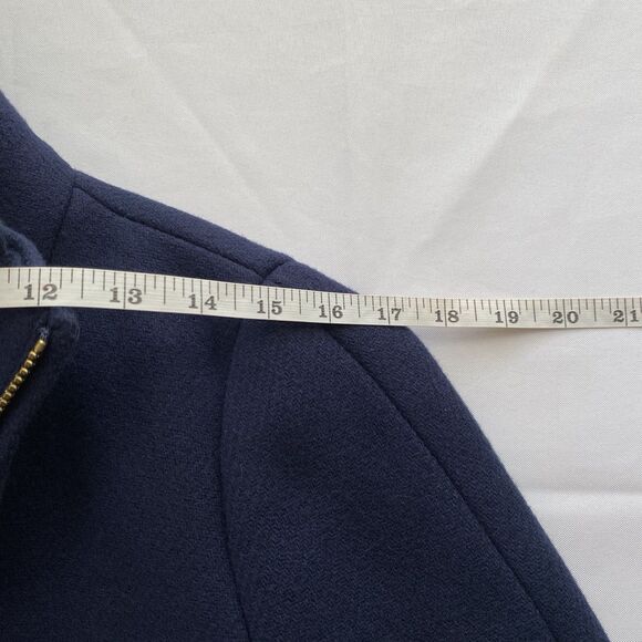 NWT J. Crew Navy Italian Wool Blend Stadium Cloth Lodge Coat Size 00 - Picture 14 of 16